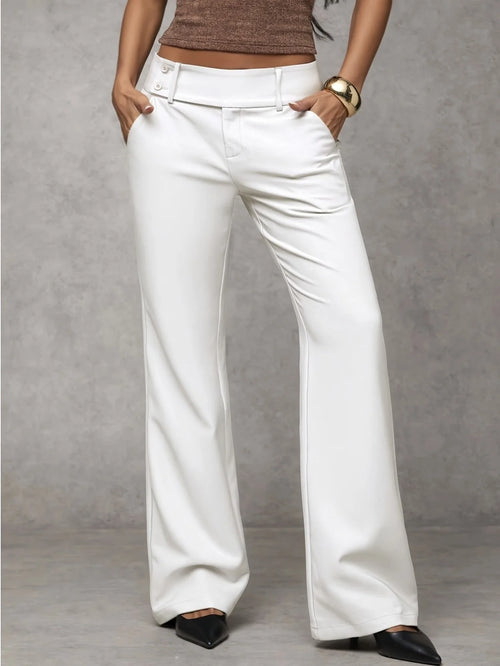 Duna Pantalones modernos de corte amplio en color burdeos, ideales para un look elegante y cómodo.